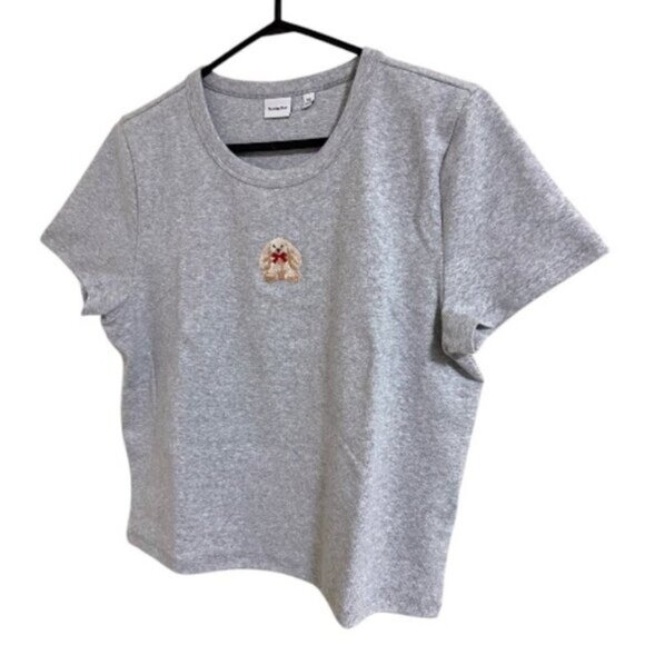 Aritzia Sunday Best Besthug™ Little Ribbed Grey T-shirt - Picture 3 of 7